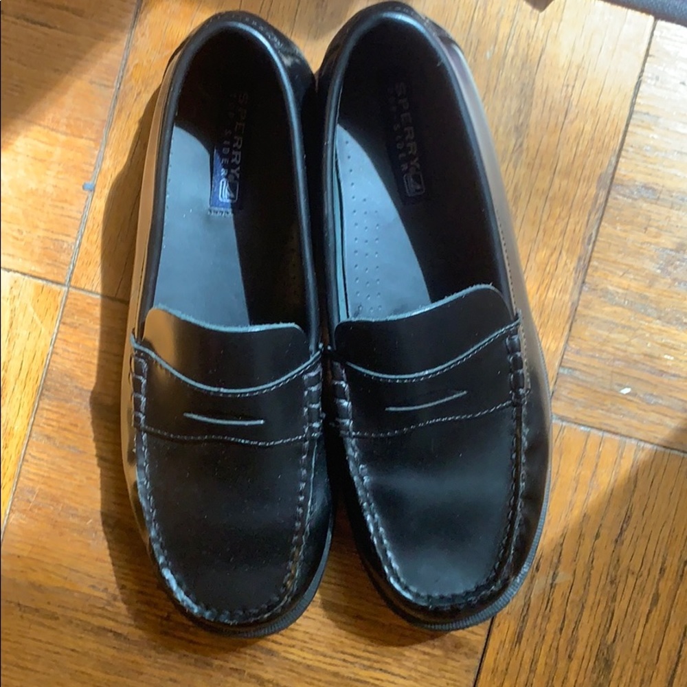 Men’s/Boy’s Sperry Topsider Black Leather Loafers